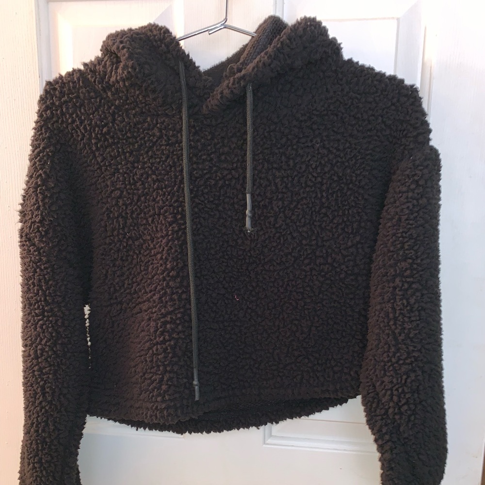 Sherpa crop hoodie